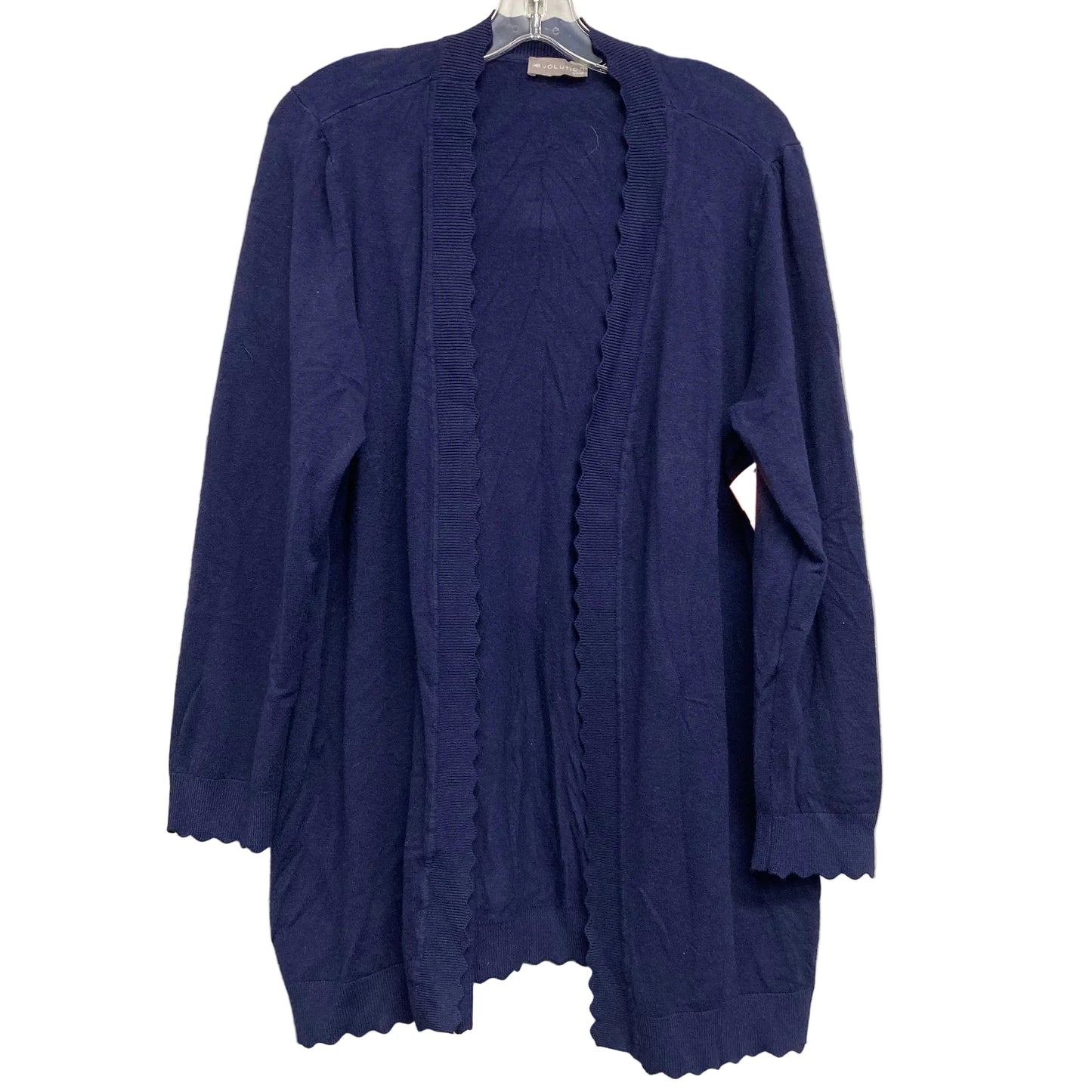 Sweater Cardigan By Cyrus In Blue, Size:1X