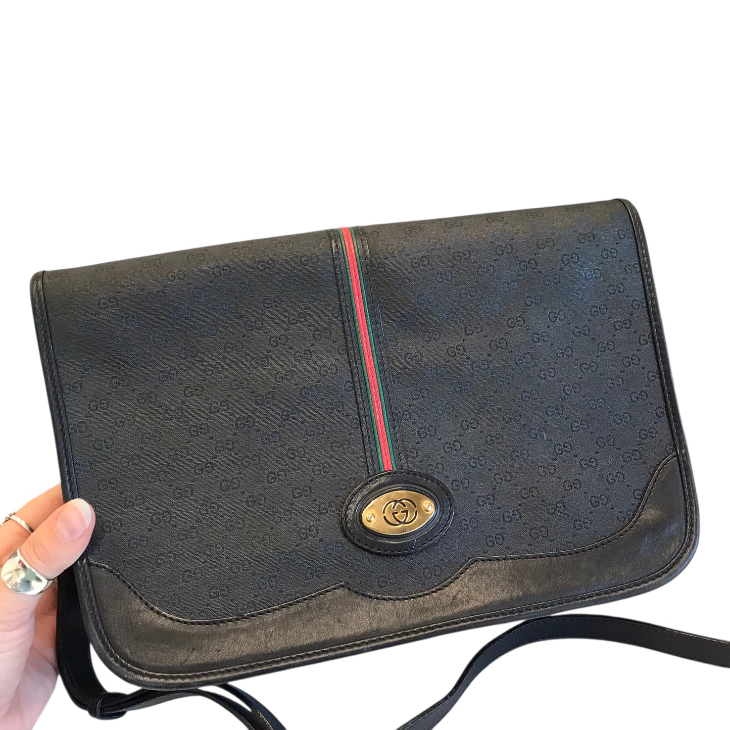 Crossbody Luxury Designer By Gucci In Black, Size:Medium