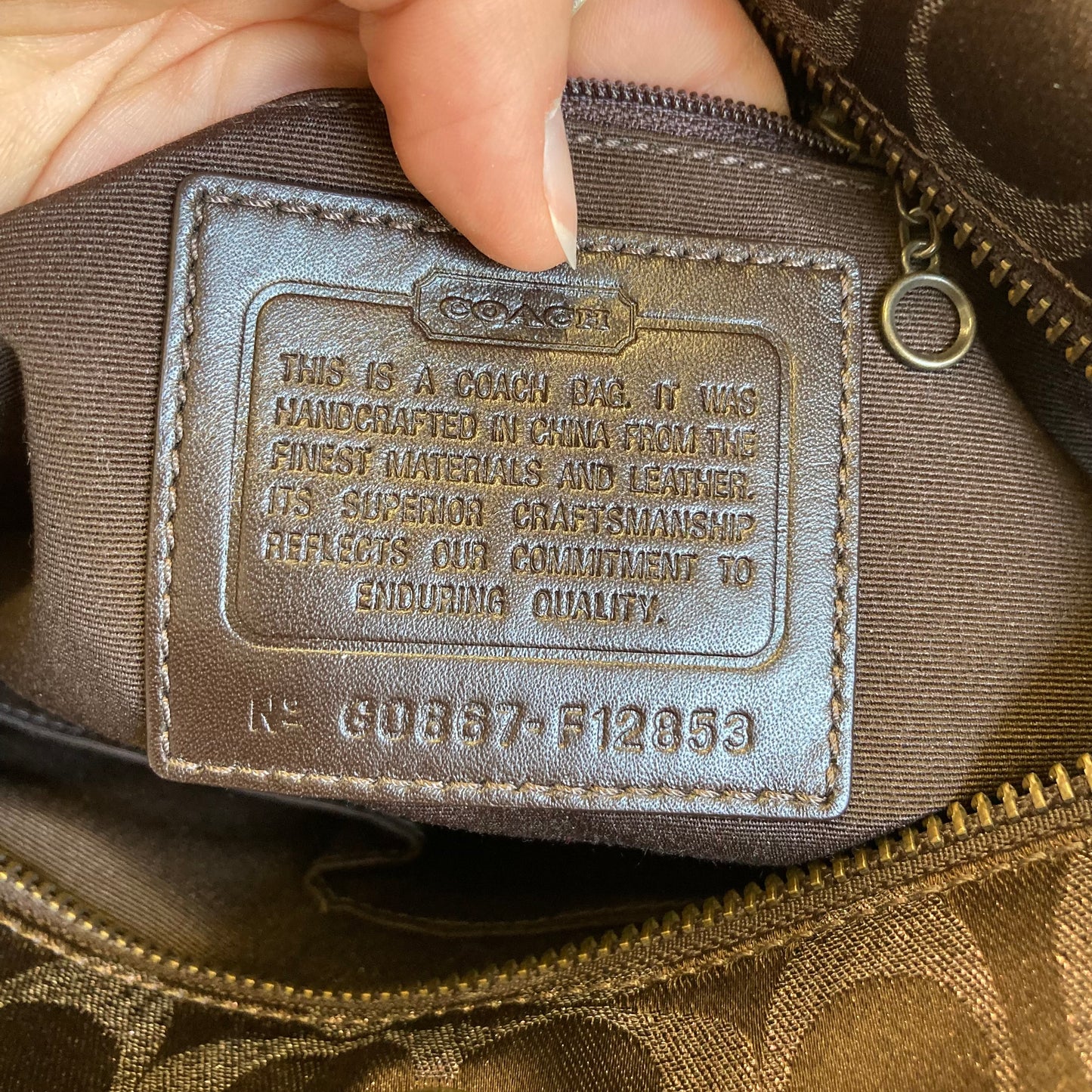 Handbag Designer By Coach In Brown, Size:Medium
