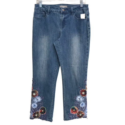Jeans Cropped By Via Ritina In Blue Denim, Size:8