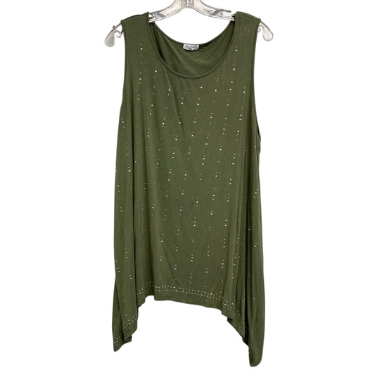 Top Sleeveless By Westport In Green, Size:2X