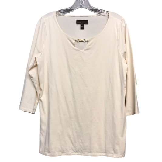 Top 3/4 Sleeve By Dana Buchman In Cream, Size:L