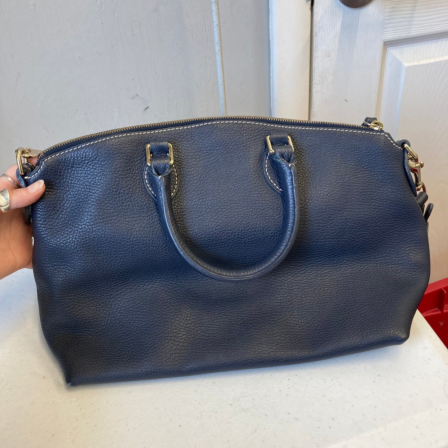 Handbag Designer By Dooney And Bourke In Navy, Size:Medium
