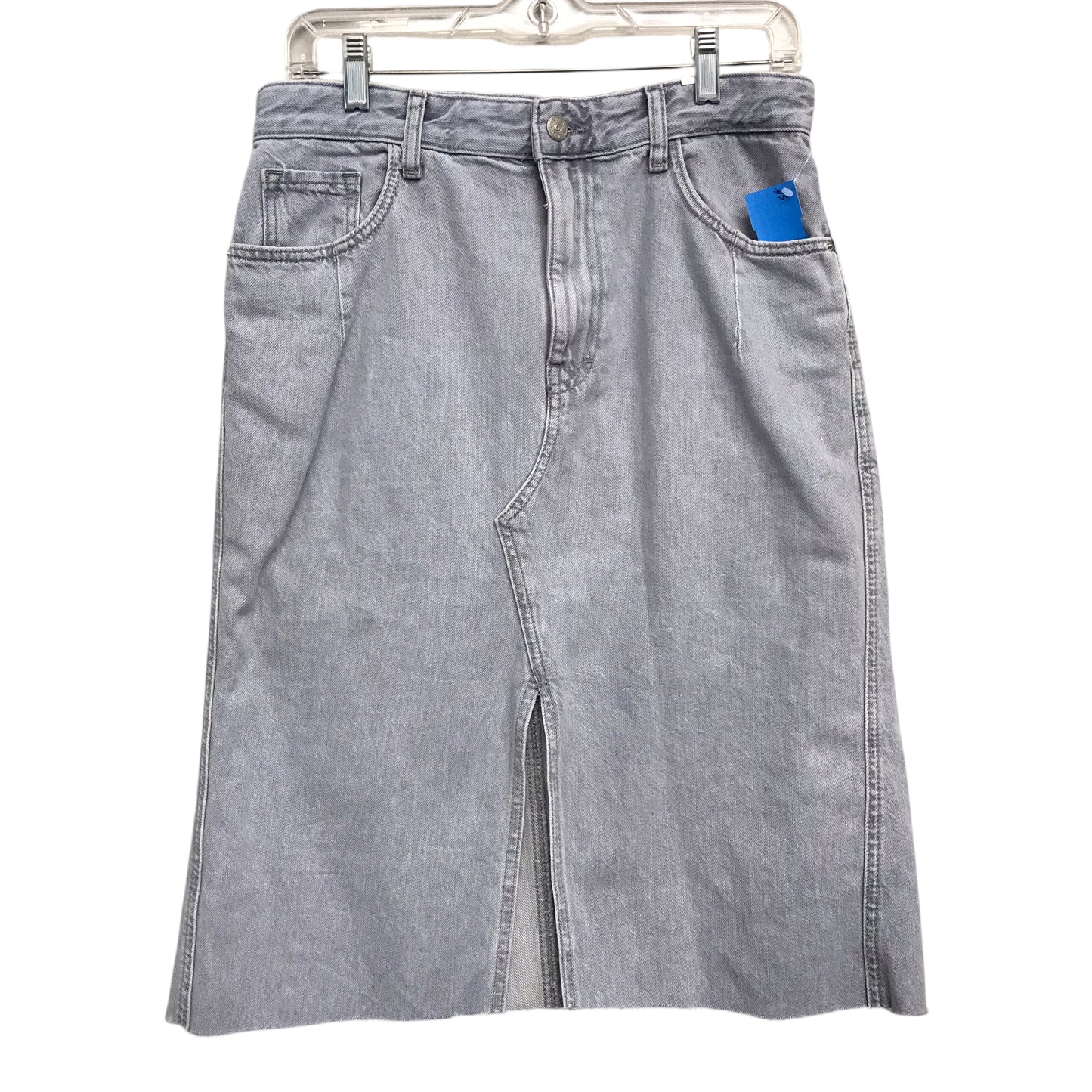 Skirt Midi By Zara In Blue Denim, Size:8