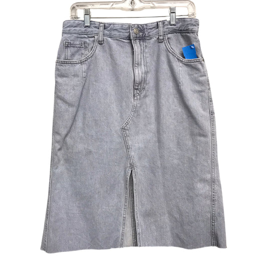 Skirt Midi By Zara In Blue Denim, Size:8