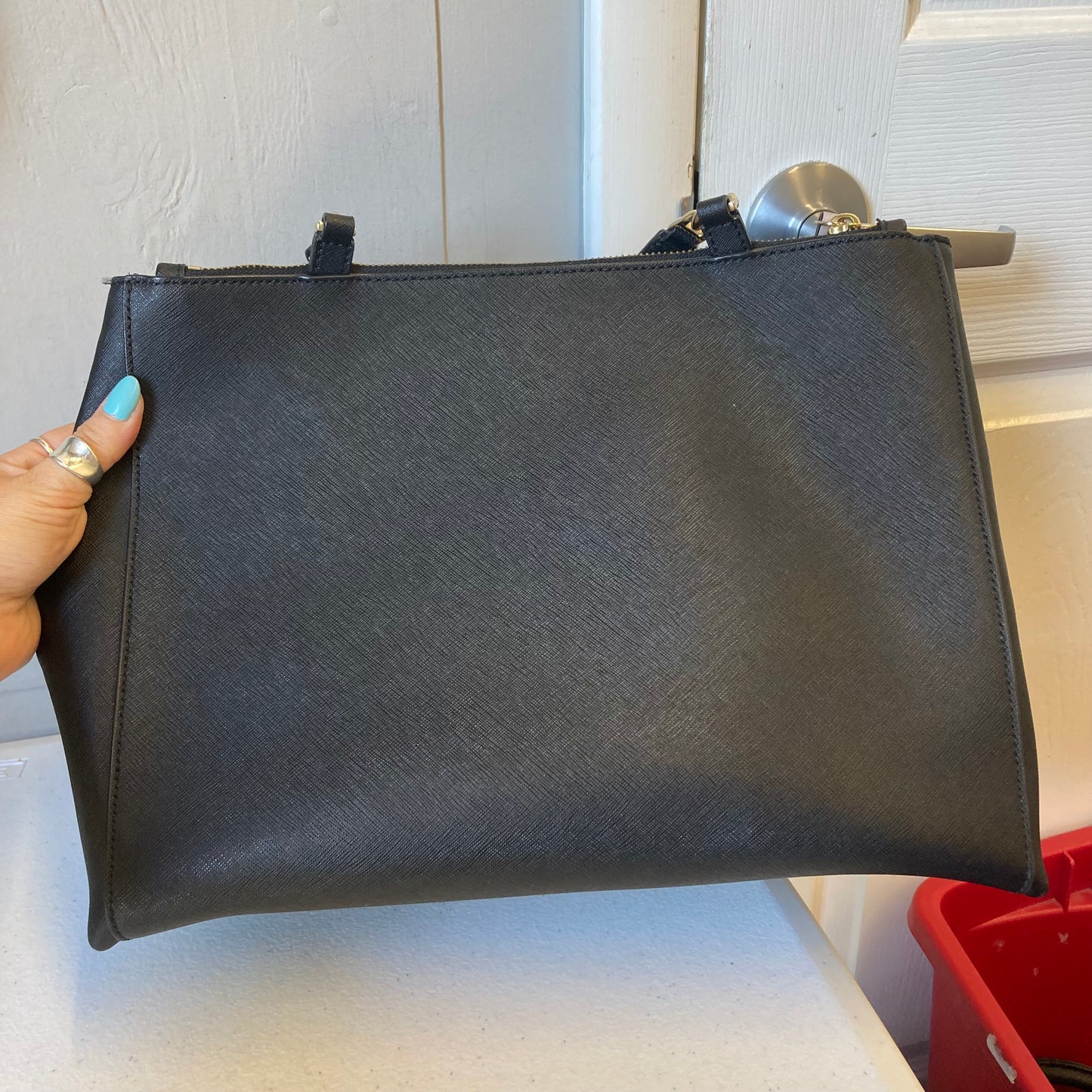 Handbag Designer By Kate Spade In Black & Pink, Size:Large
