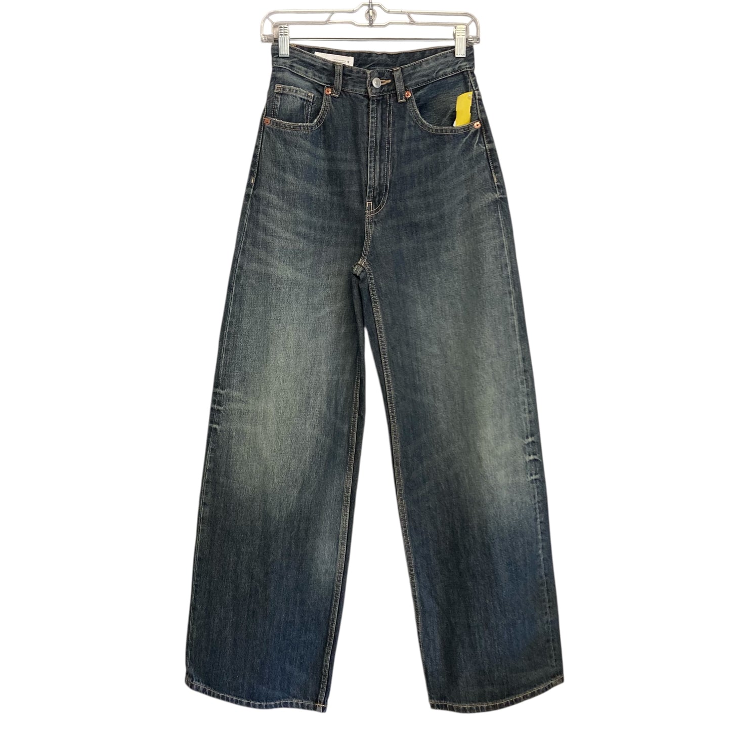 Jeans Wide Leg By Zara In Blue Denim, Size:2