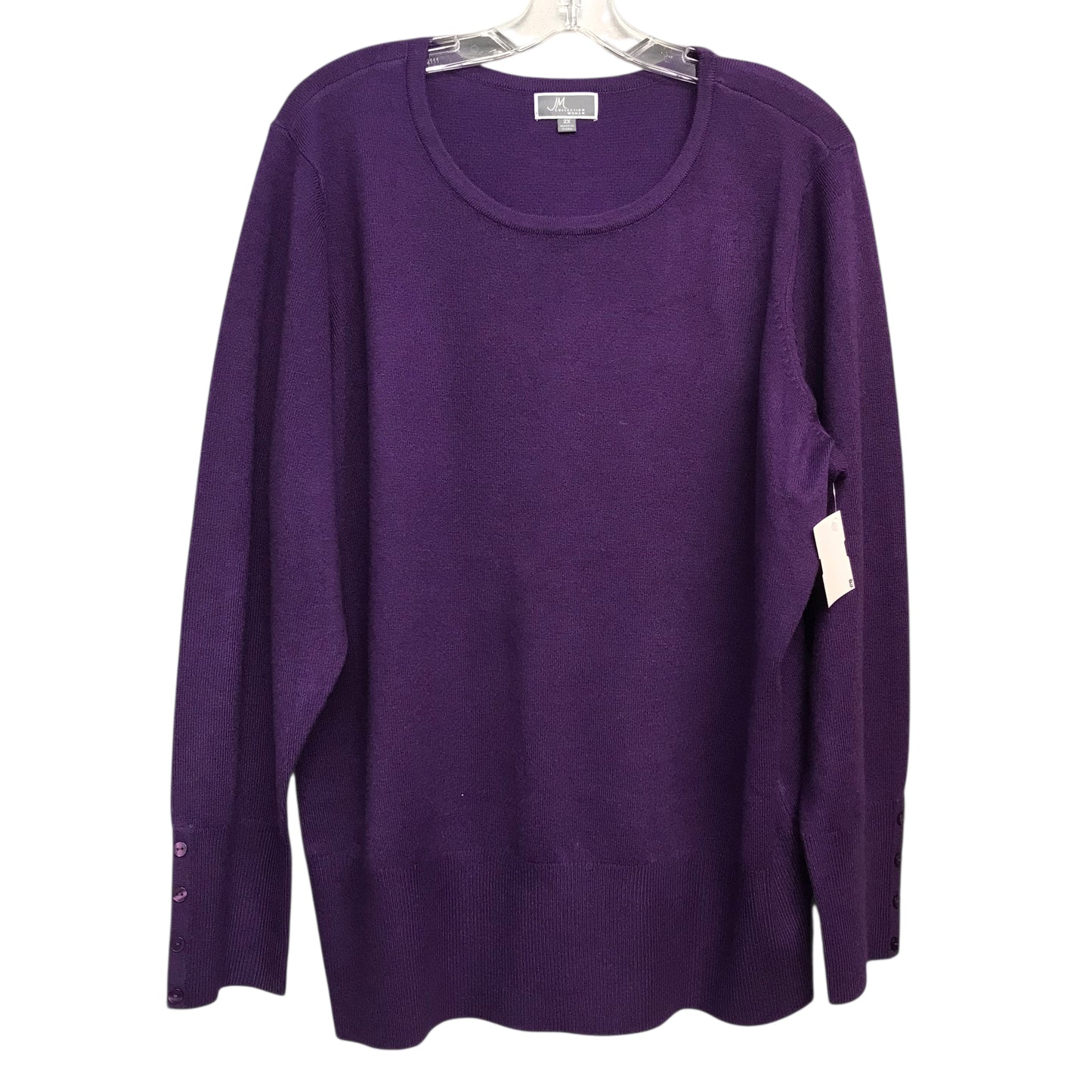 Sweater By Jm Collections In Purple, Size:2X