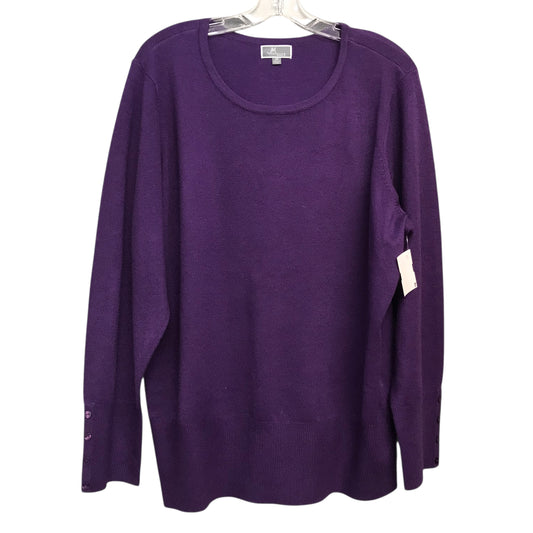 Sweater By Jm Collections In Purple, Size:2X