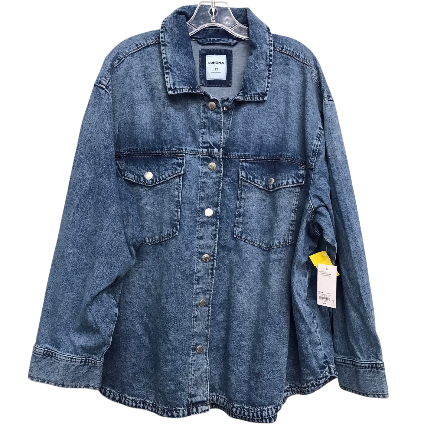 Jacket Shirt By Sonoma In Blue Denim, Size:2X