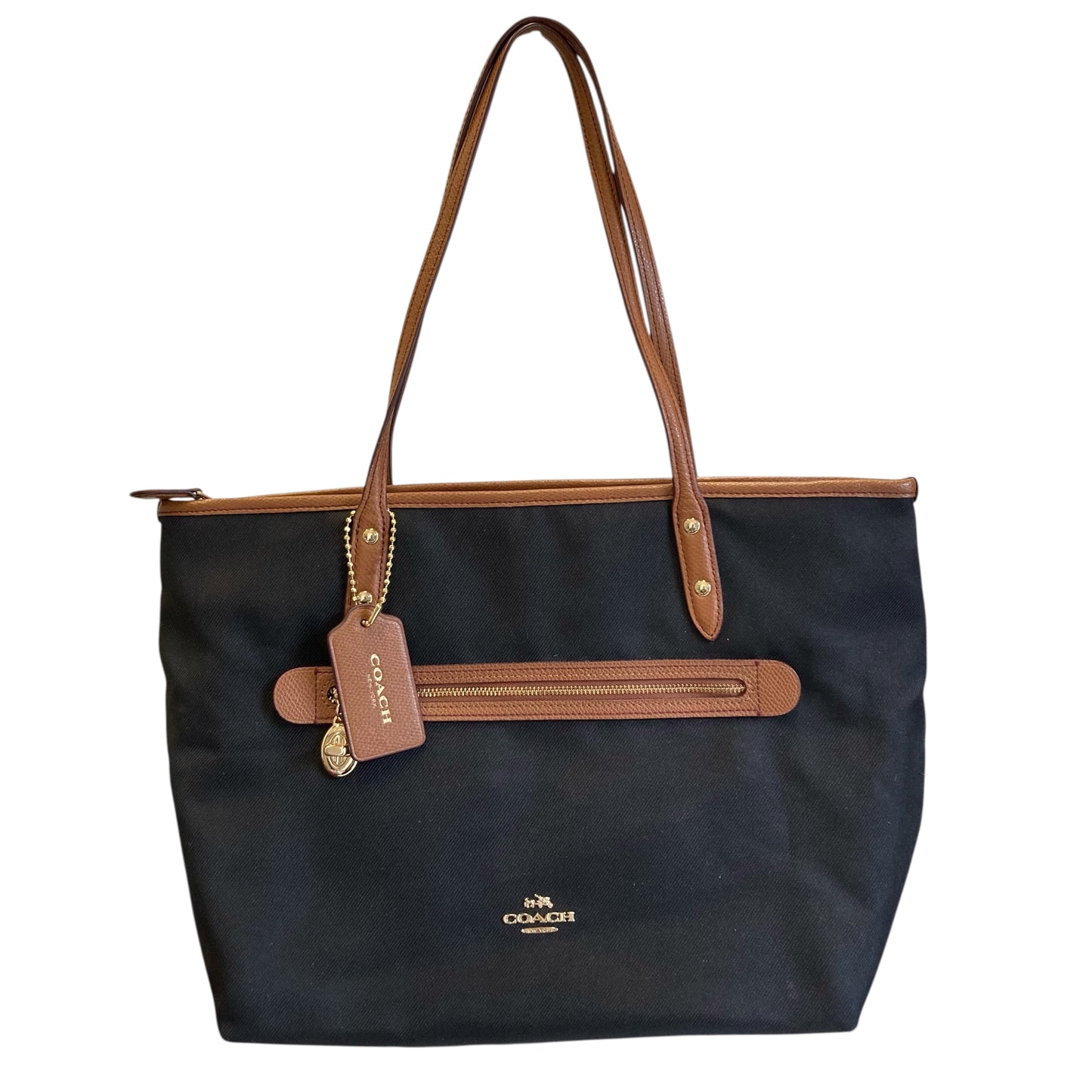 Handbag Designer By Coach In Black, Size:Large