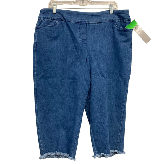 Capris By Alfred Dunner In Blue Denim, Size:18