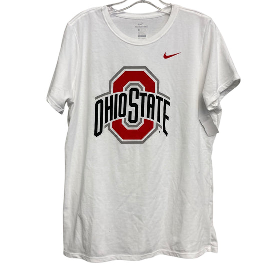 Athletic Top Ss By Nike In White, Size:Xl