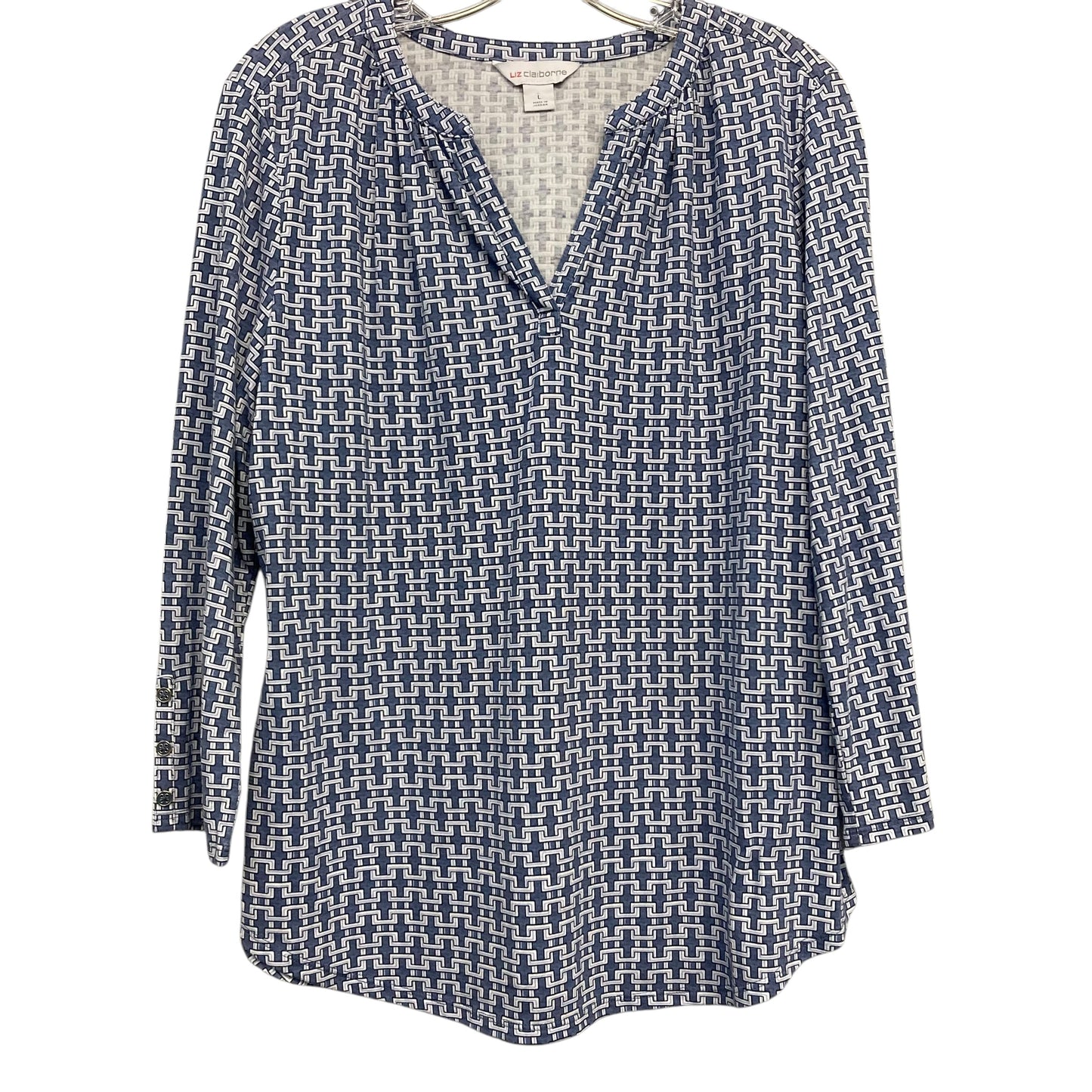 Top Ls By Liz Claiborne In Geometric Pattern, Size:L