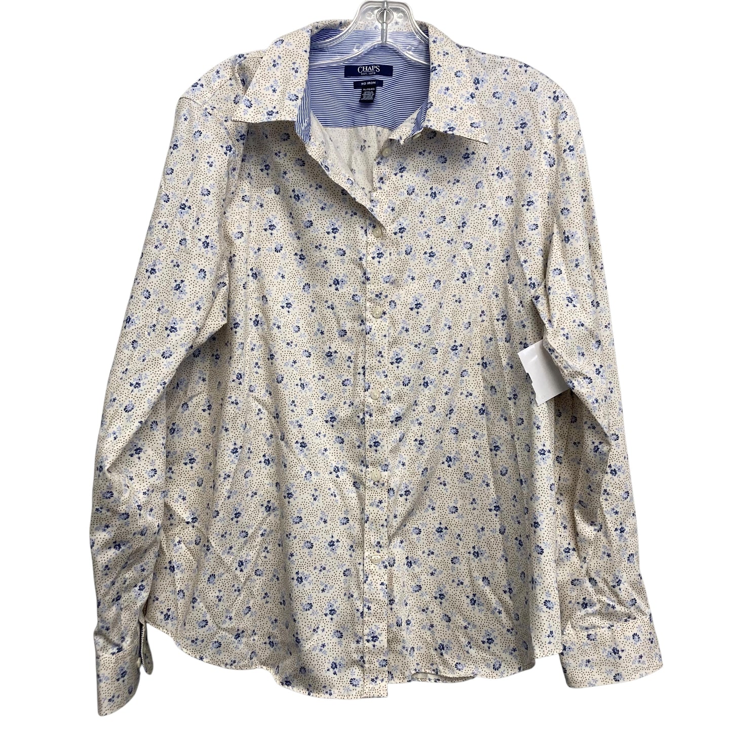 Top Ls By Chaps In Blue & White, Size:Xl