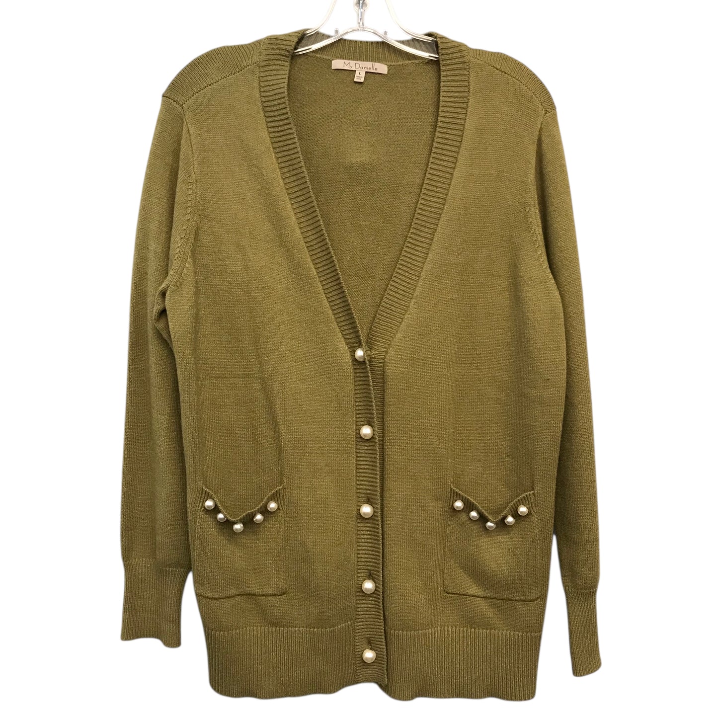 Sweater Cardigan By My Danielle In Green, Size:L