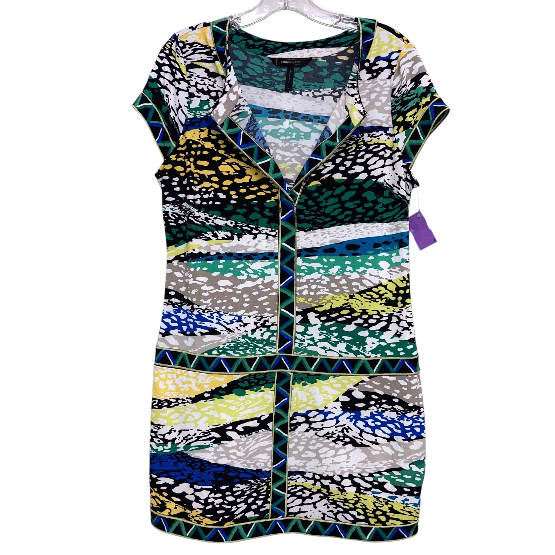 bcbgmaxazria casual dresses BCBG MAX AZRIA Designer Dress Xs Extra Small Blue Floral Wrap Casual Pretty