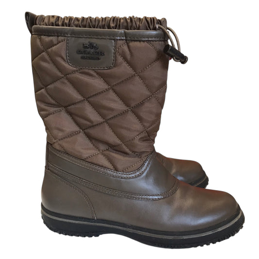Boots Designer By Coach In Brown, Size:6