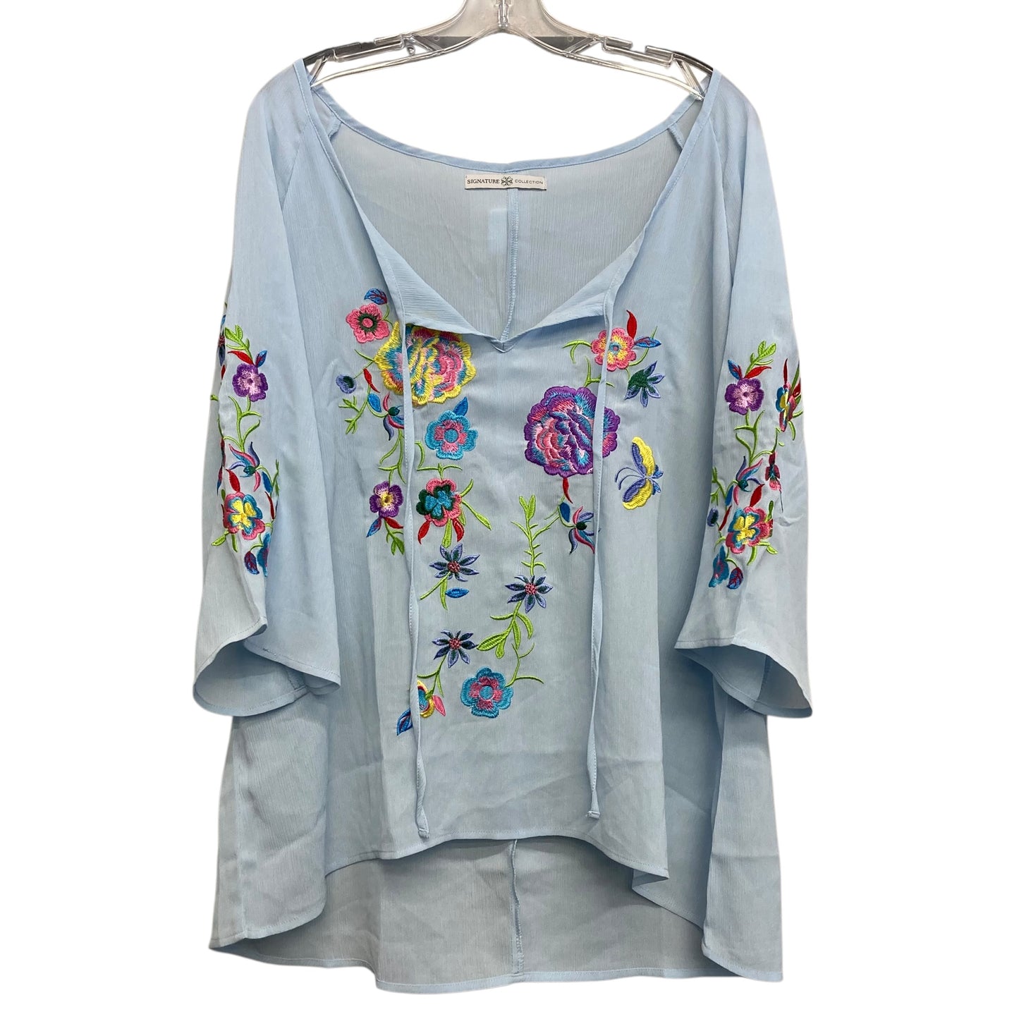 Top Sleeveless By Signature Collection In Blue, Size:L