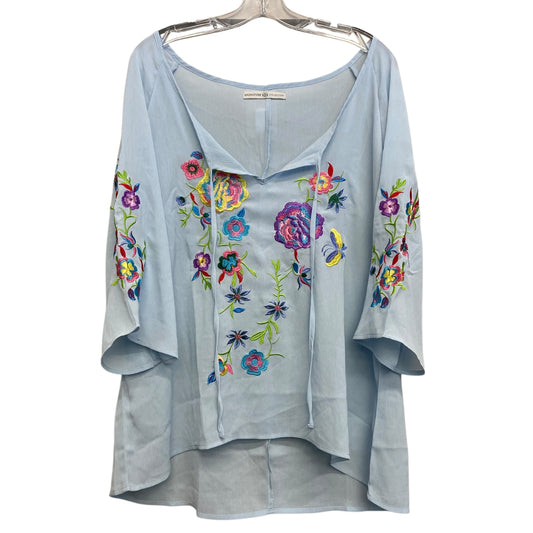 Top Sleeveless By Signature Collection In Blue, Size:L