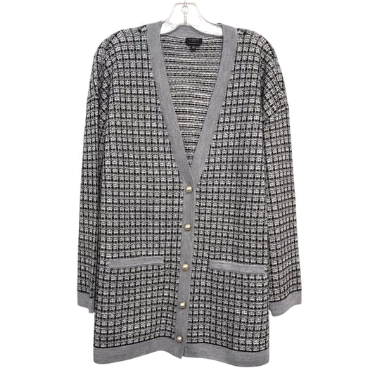 Sweater Cardigan By Talbots In Grey, Size:Xlp