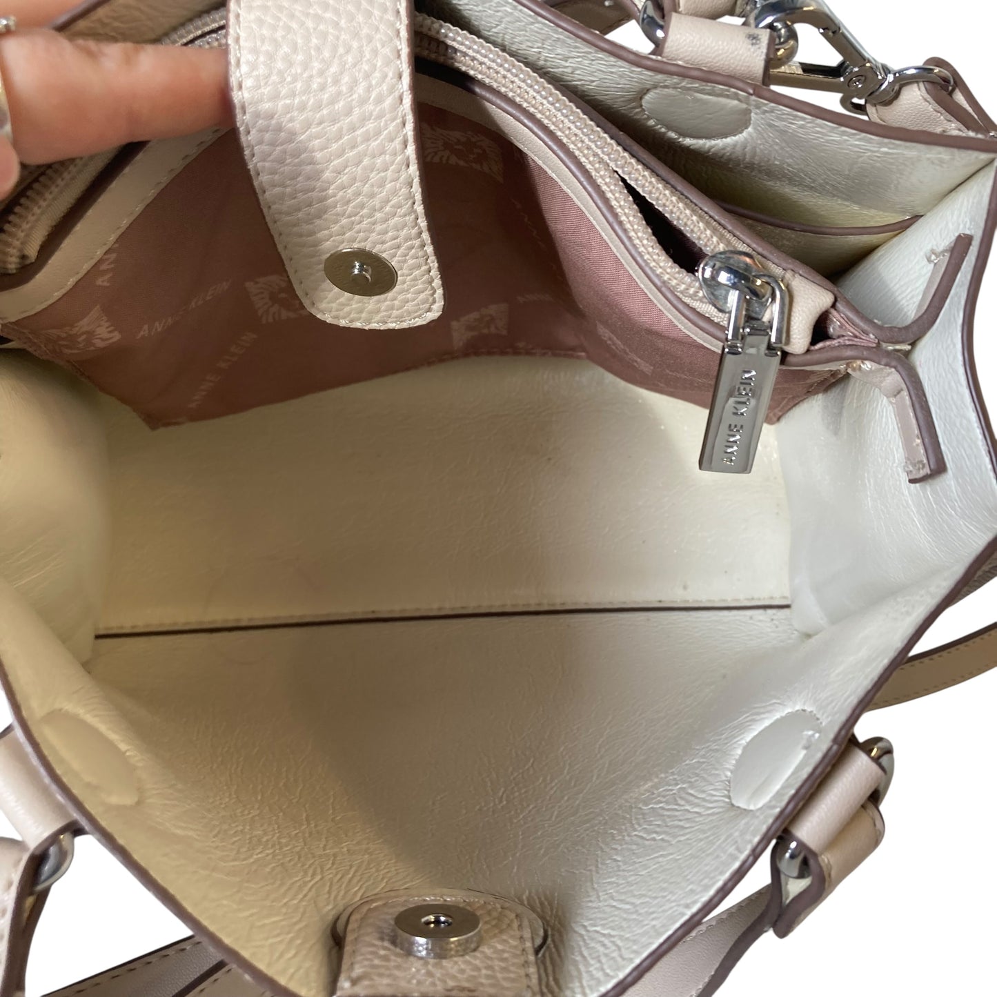 Crossbody By Anne Klein In Beige, Size:Small