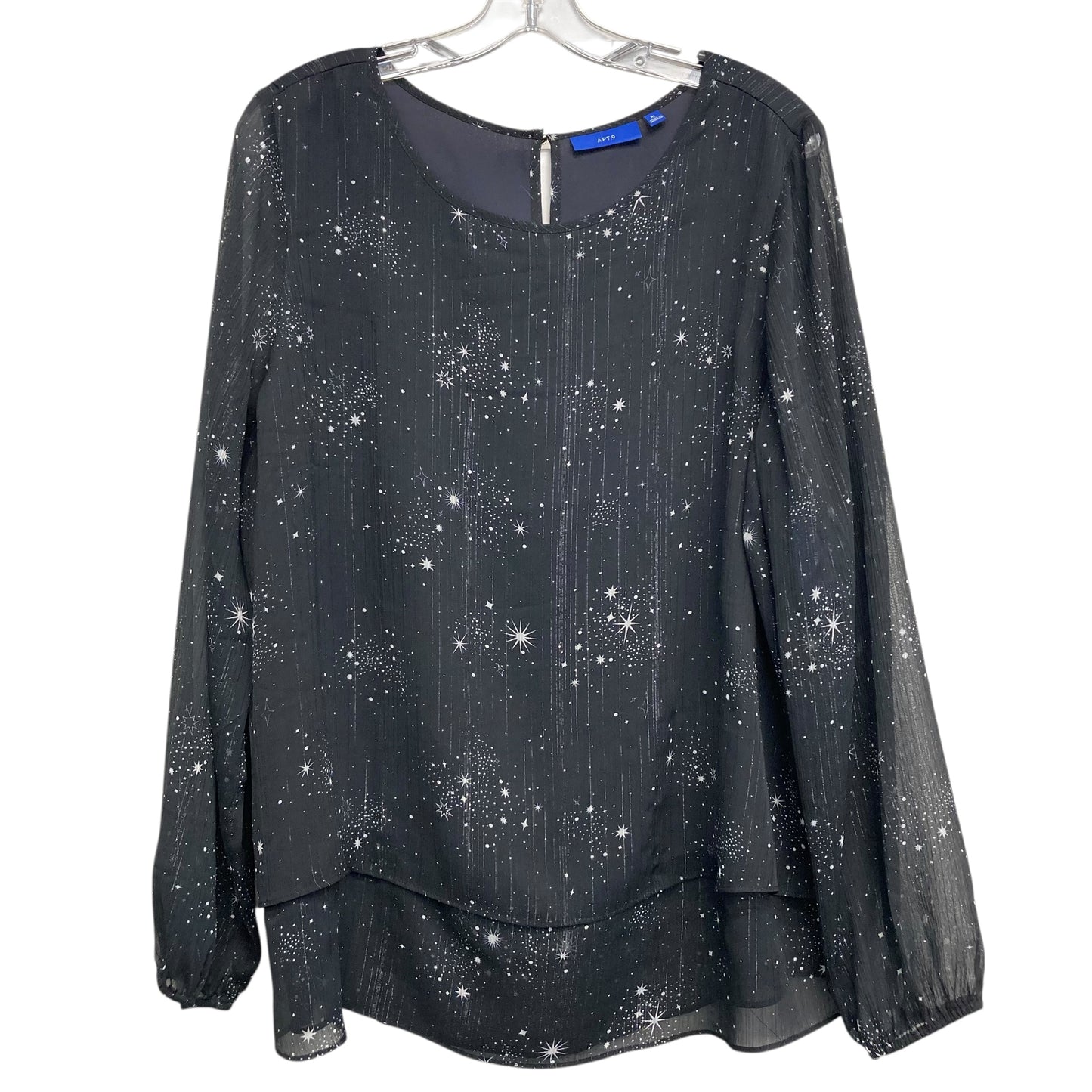 Blouse Ls By Apt 9 In Black, Size:Xl