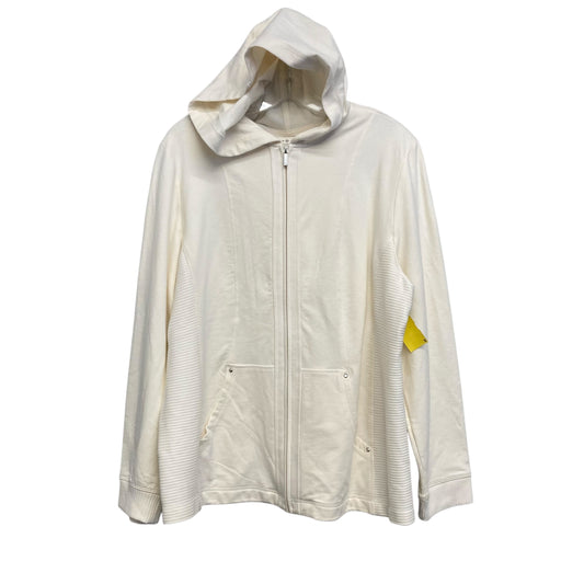Sweatshirt Hoodie By Karen Scott In Cream, Size:Xl