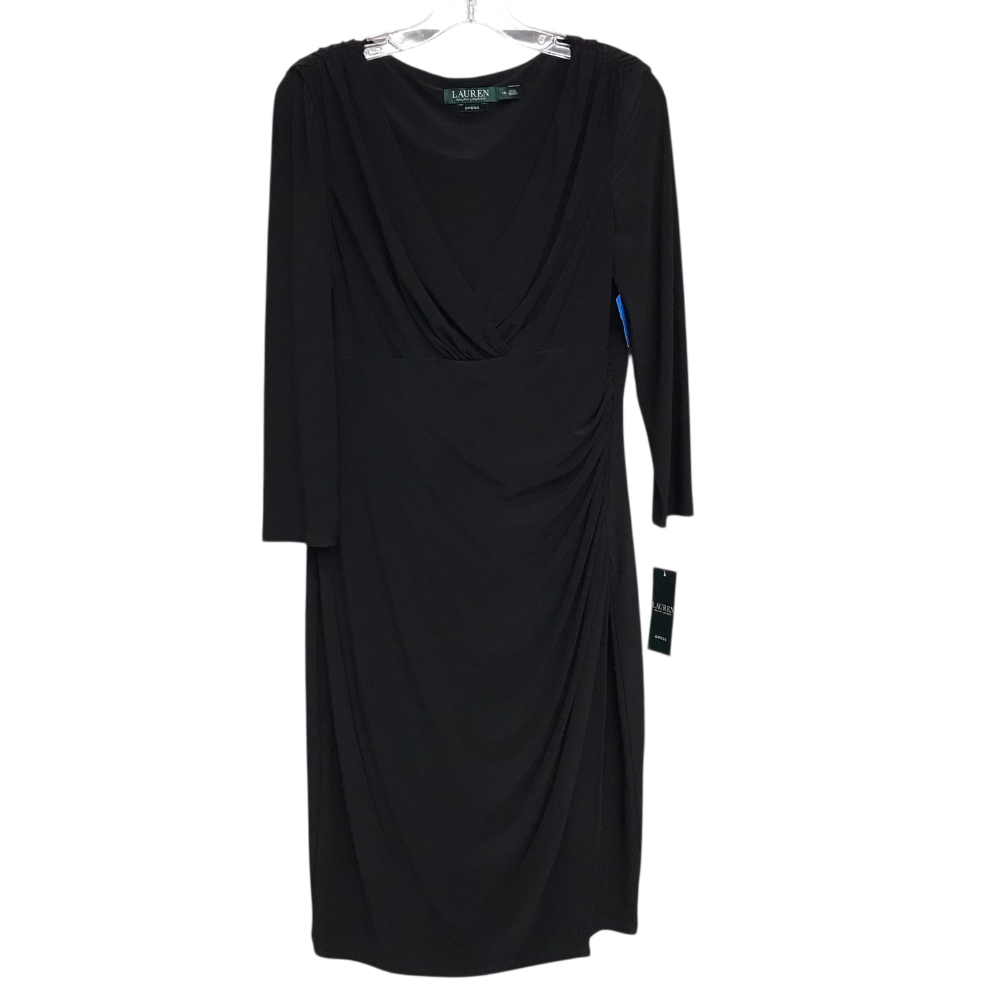 Dress Party Midi By Lauren By Ralph Lauren In Black, Size:L