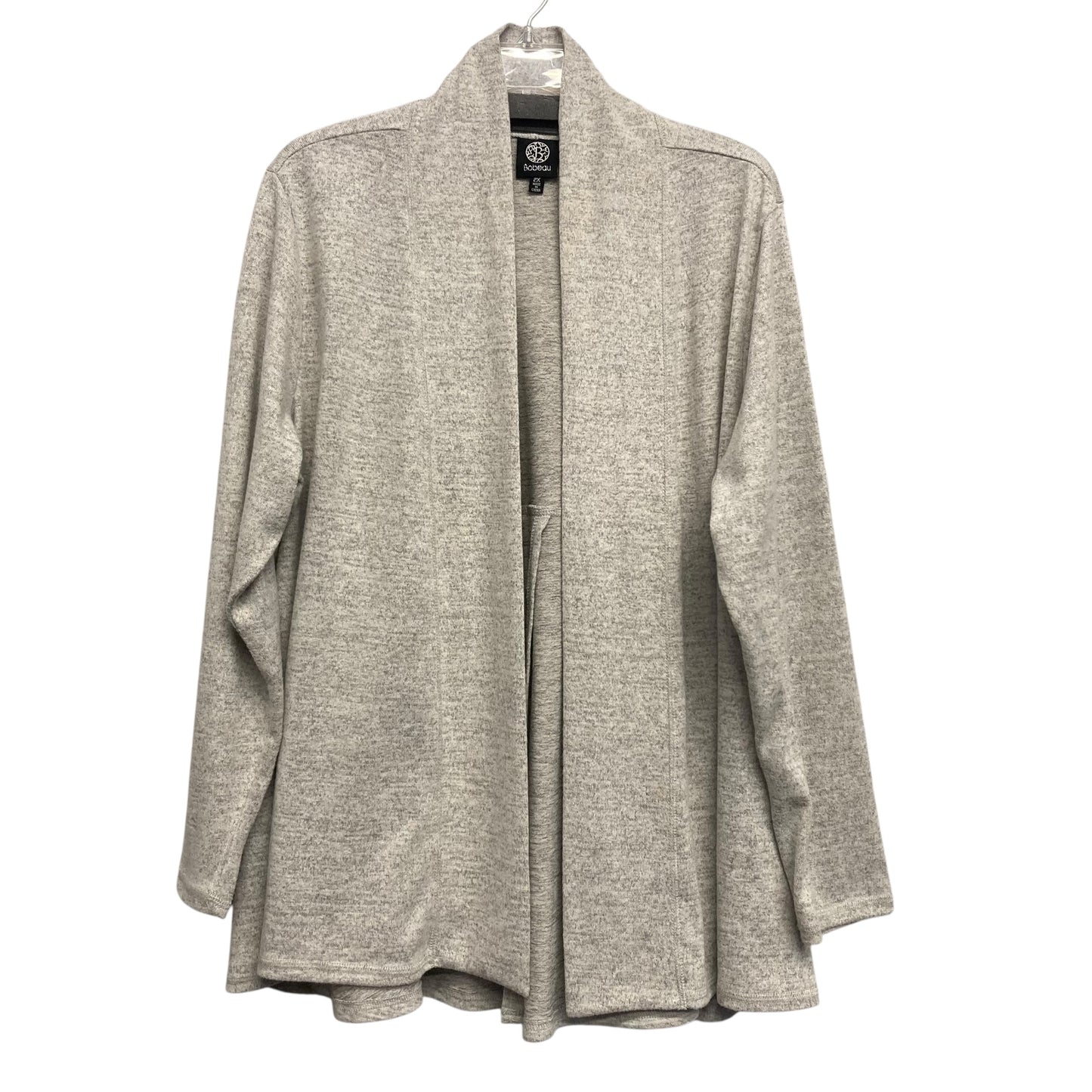 Sweater Cardigan By Bobeau In Grey, Size:2X