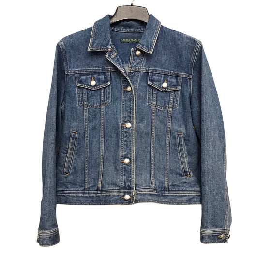 Jacket Denim By Lauren Jeans Co In Blue Denim, Size:M