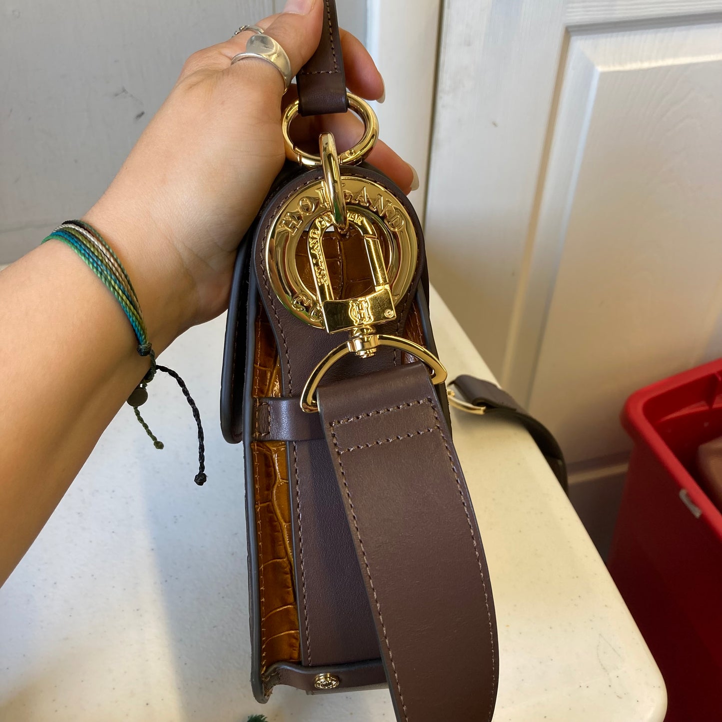 Handbag Leather By Holland Cooper In Brown, Size:Small