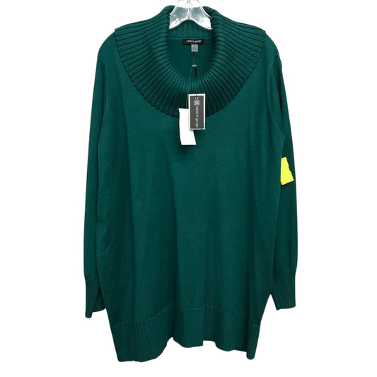 Sweater By Cable And Gauge In Green, Size:1X