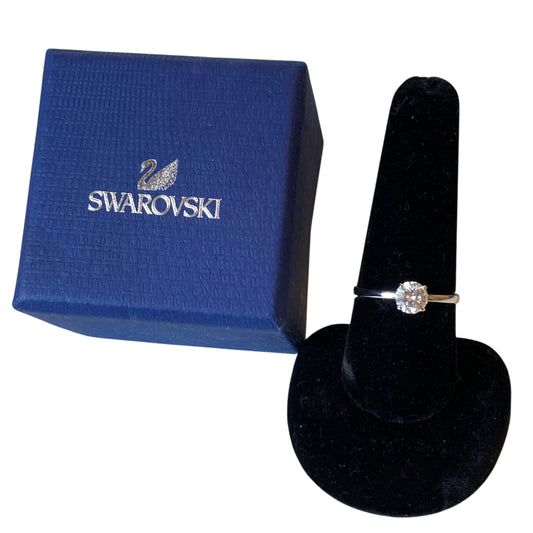 Ring Designer By Swarovski In Silver, Size:9