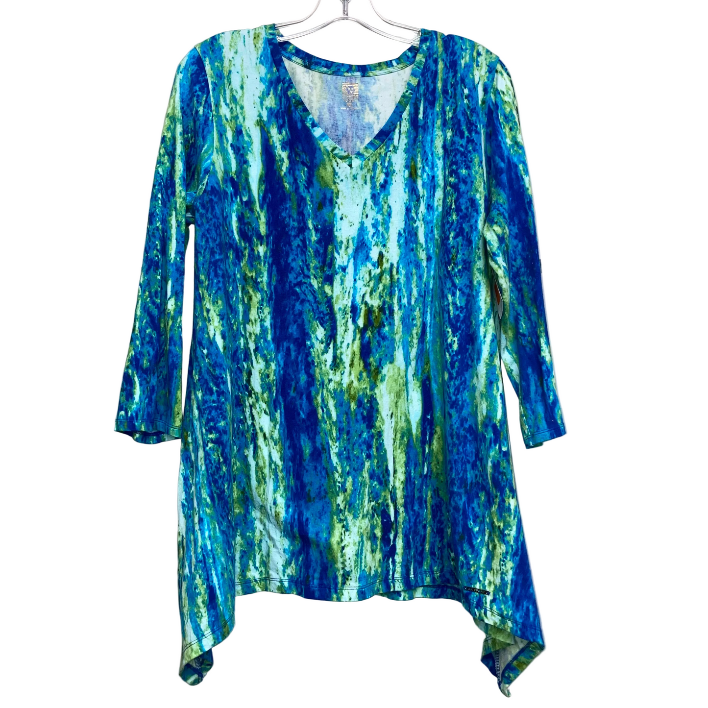 Top Ls By Anne Klein In Blue & Green, Size:Xl