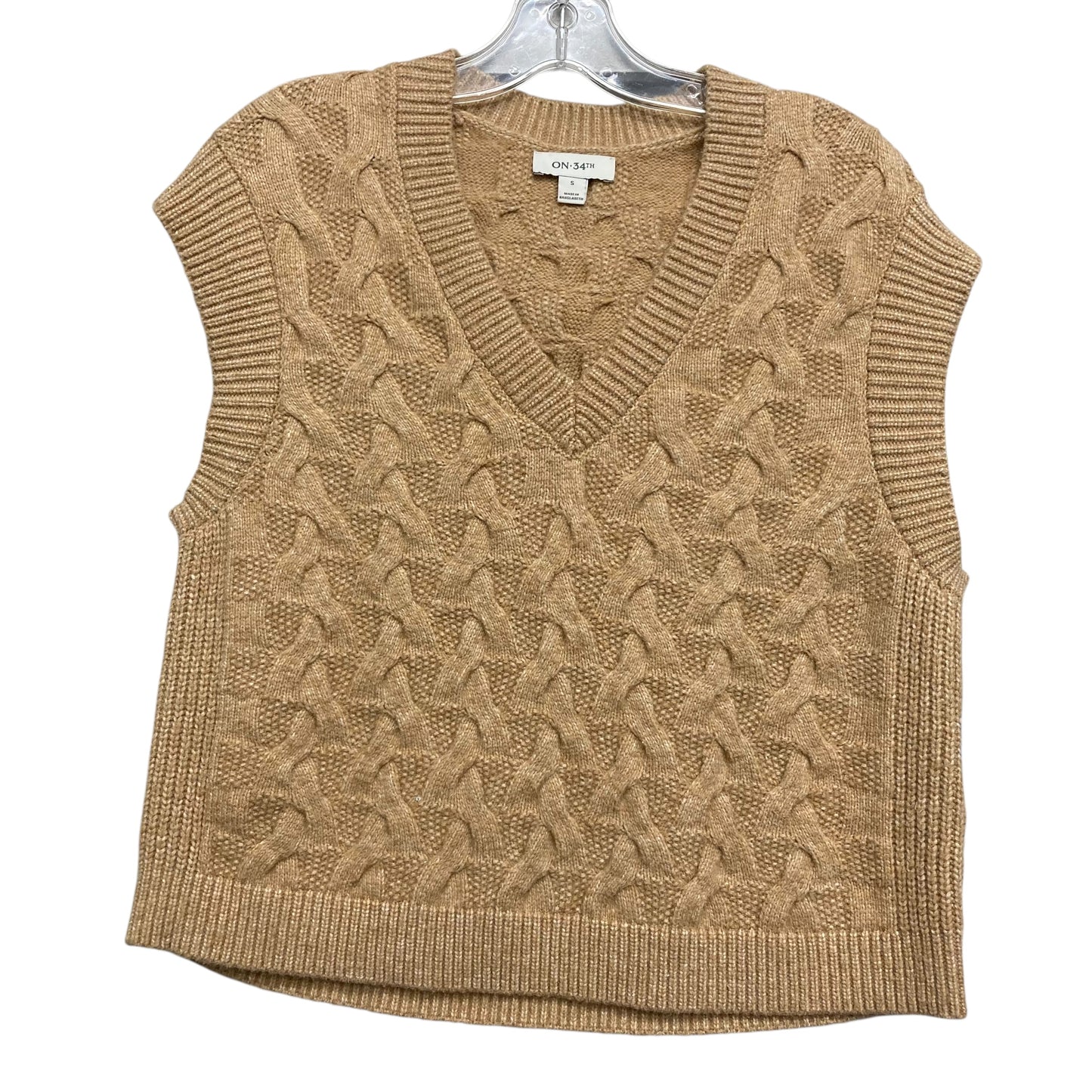 Vest Sweater By On 34Th In Tan, Size:S