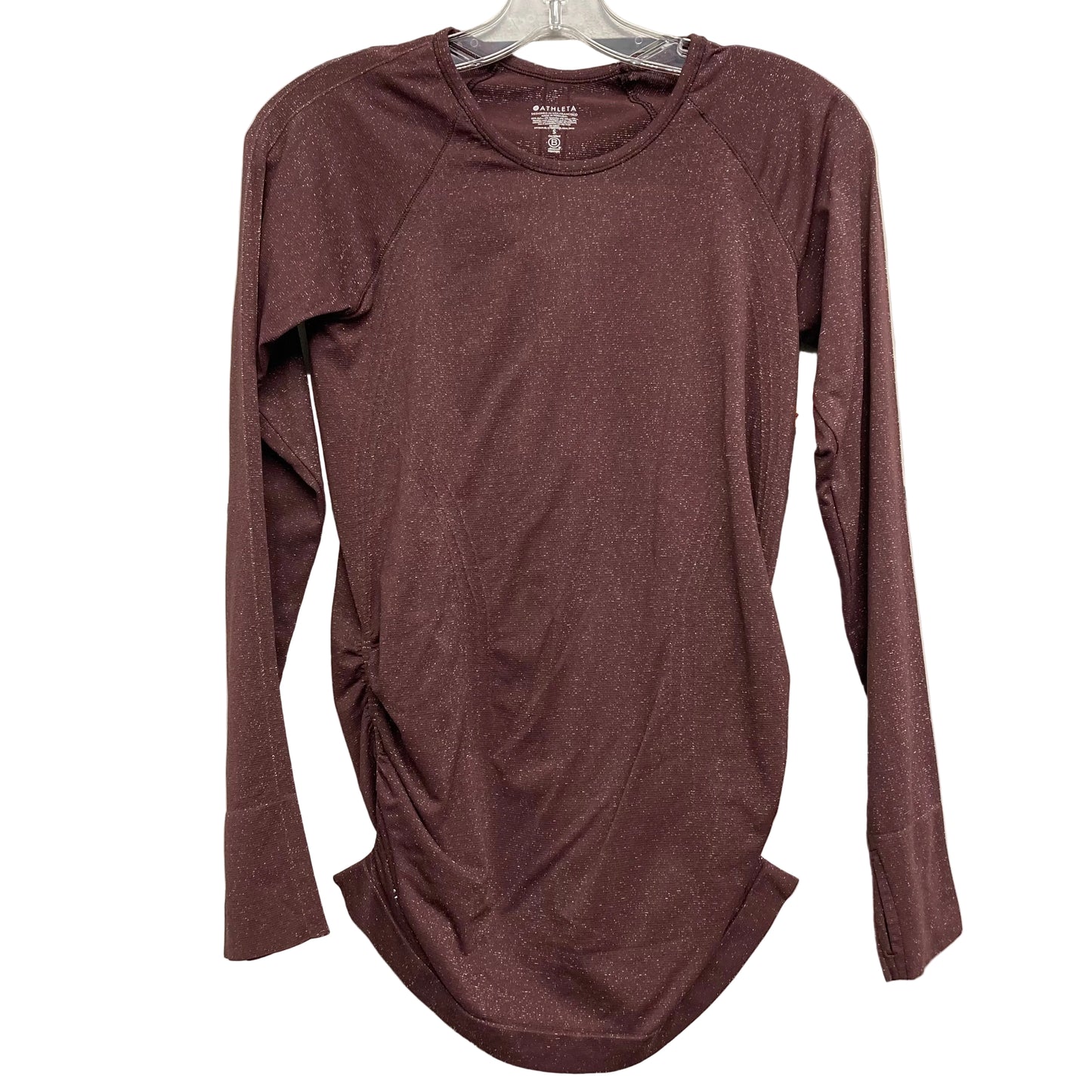 Athletic Top Ls Crewneck By Athleta In Maroon, Size:S