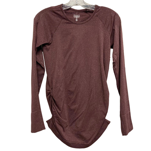 Athletic Top Ls Crewneck By Athleta In Maroon, Size:S