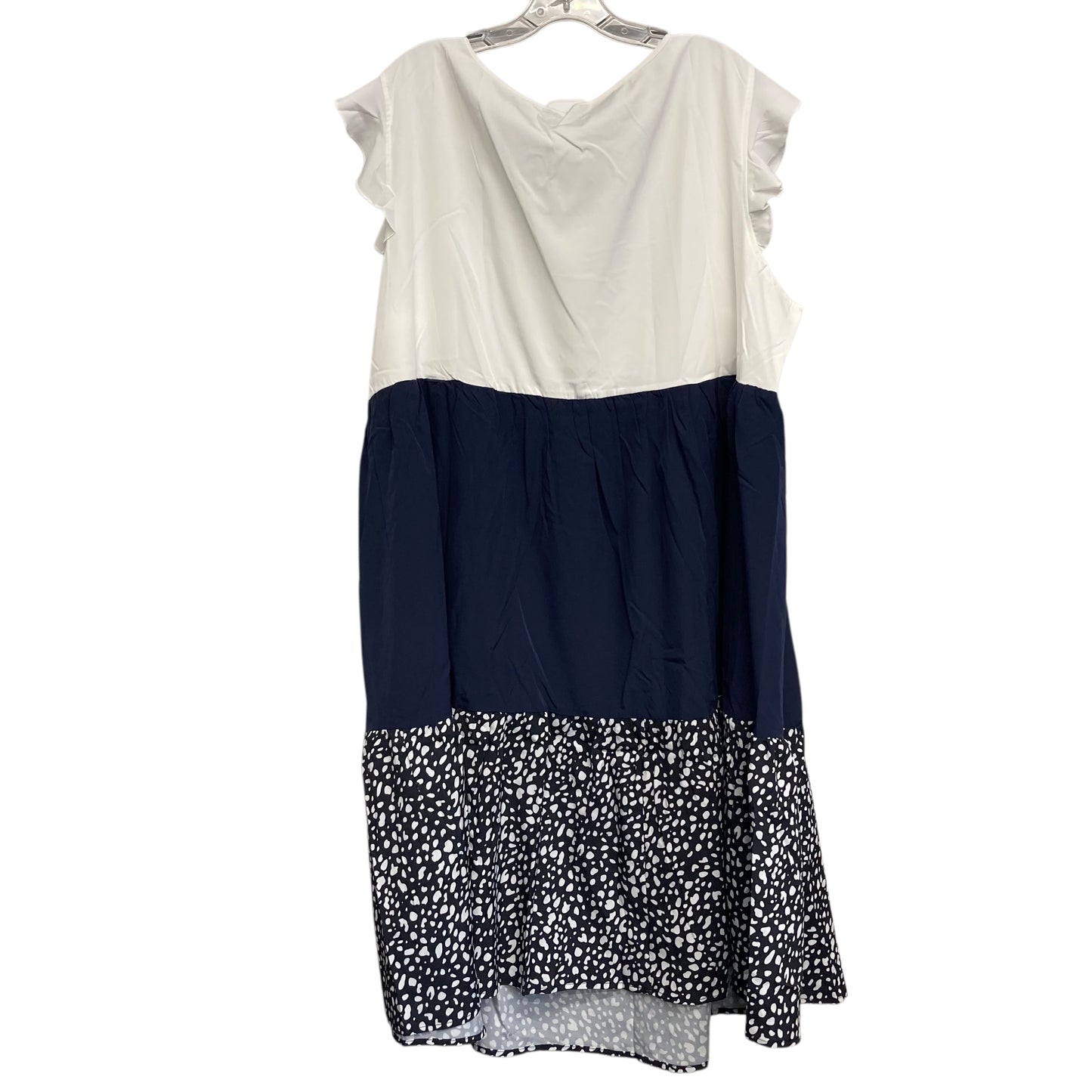 Dress Casual Short By Bloomchic In Blue & White, Size:3X