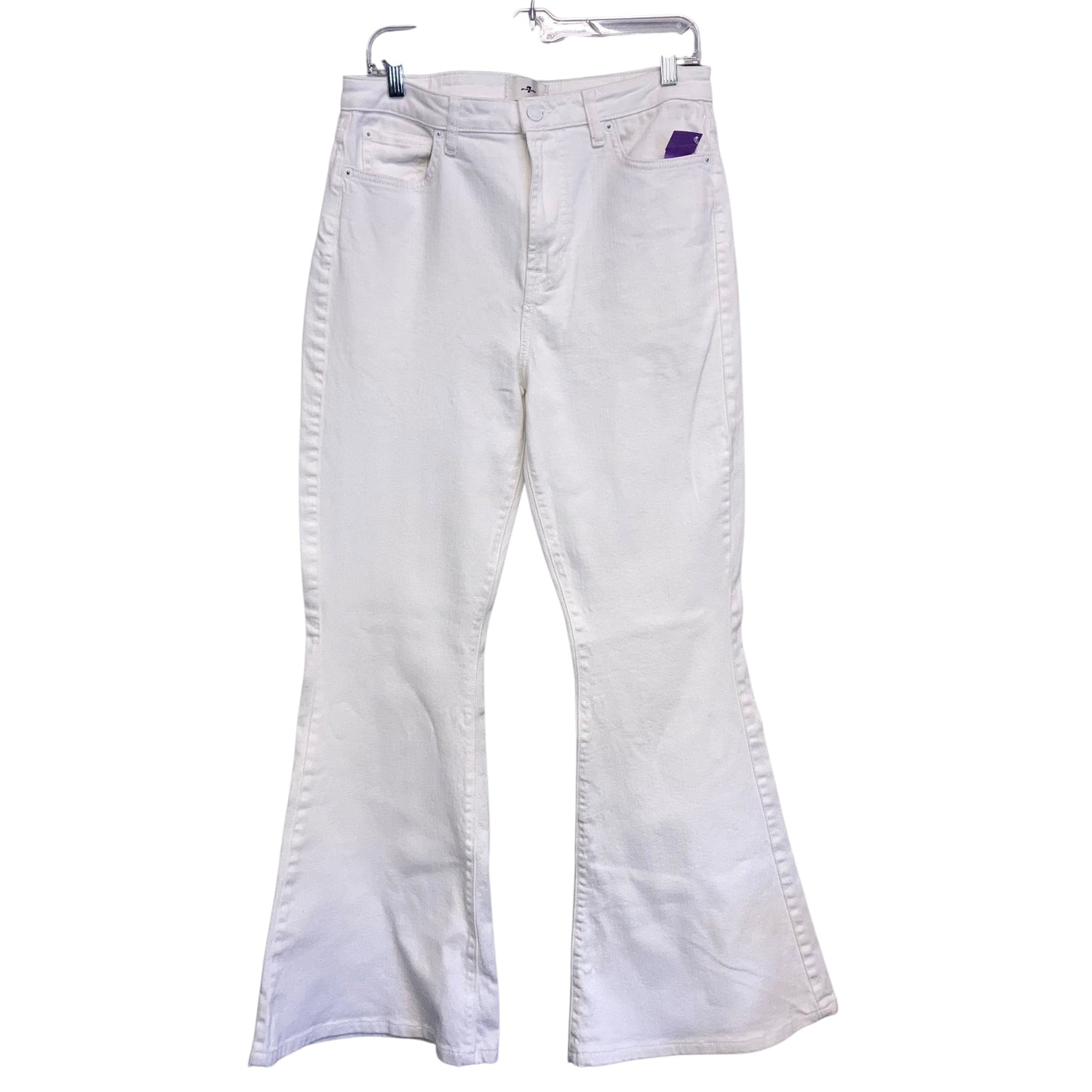 Jeans Flared By 7 For All Mankind In White Denim, Size:12