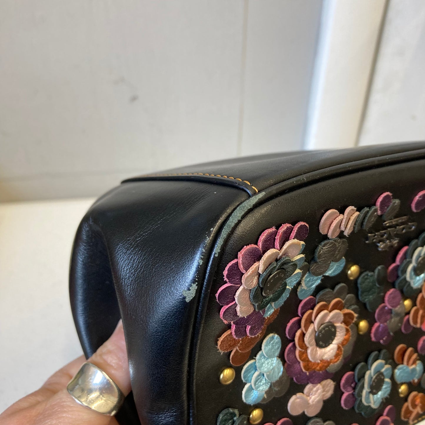 Handbag Designer By Coach In Black, Size:Small