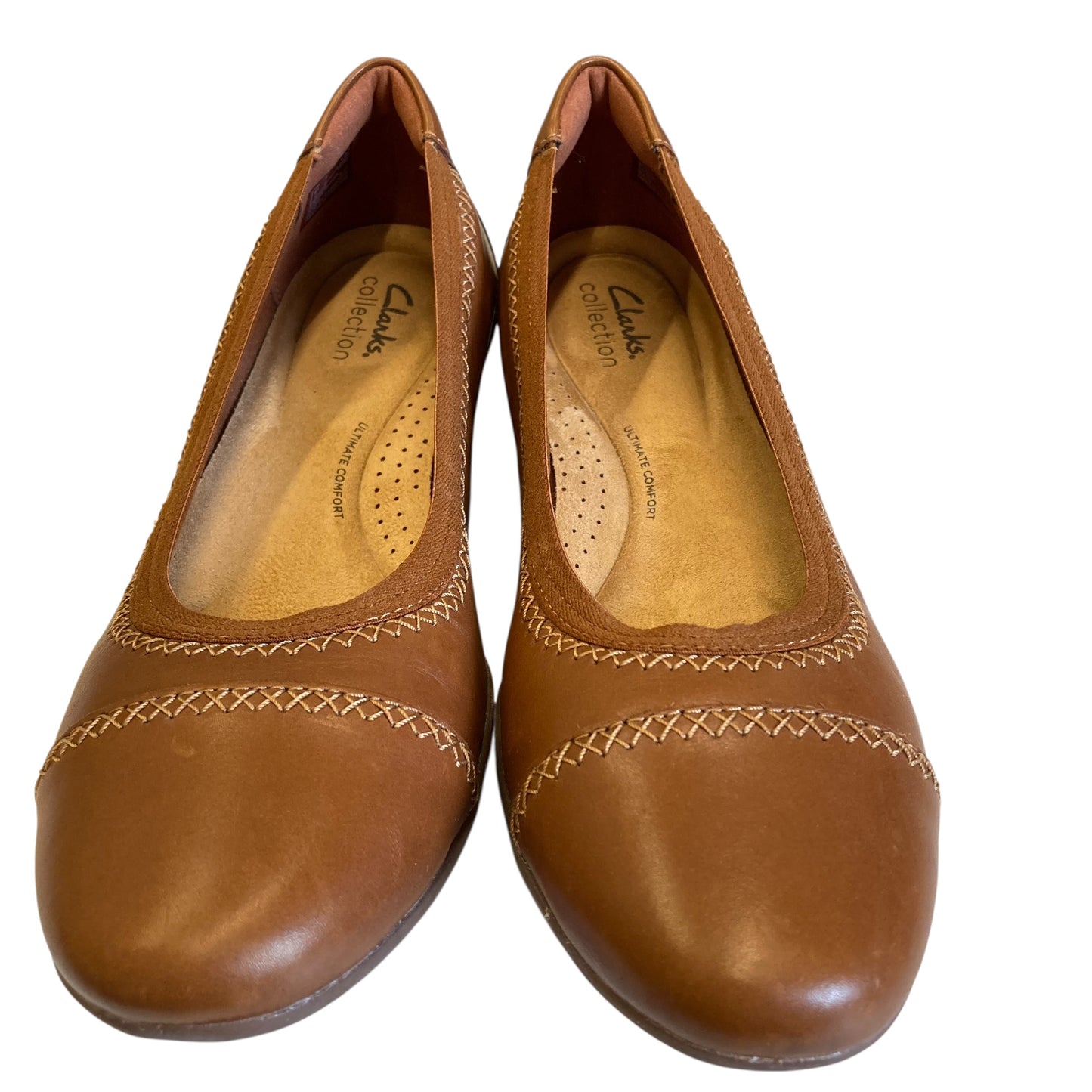 Shoes Flats By Clarks In Brown, Size:9