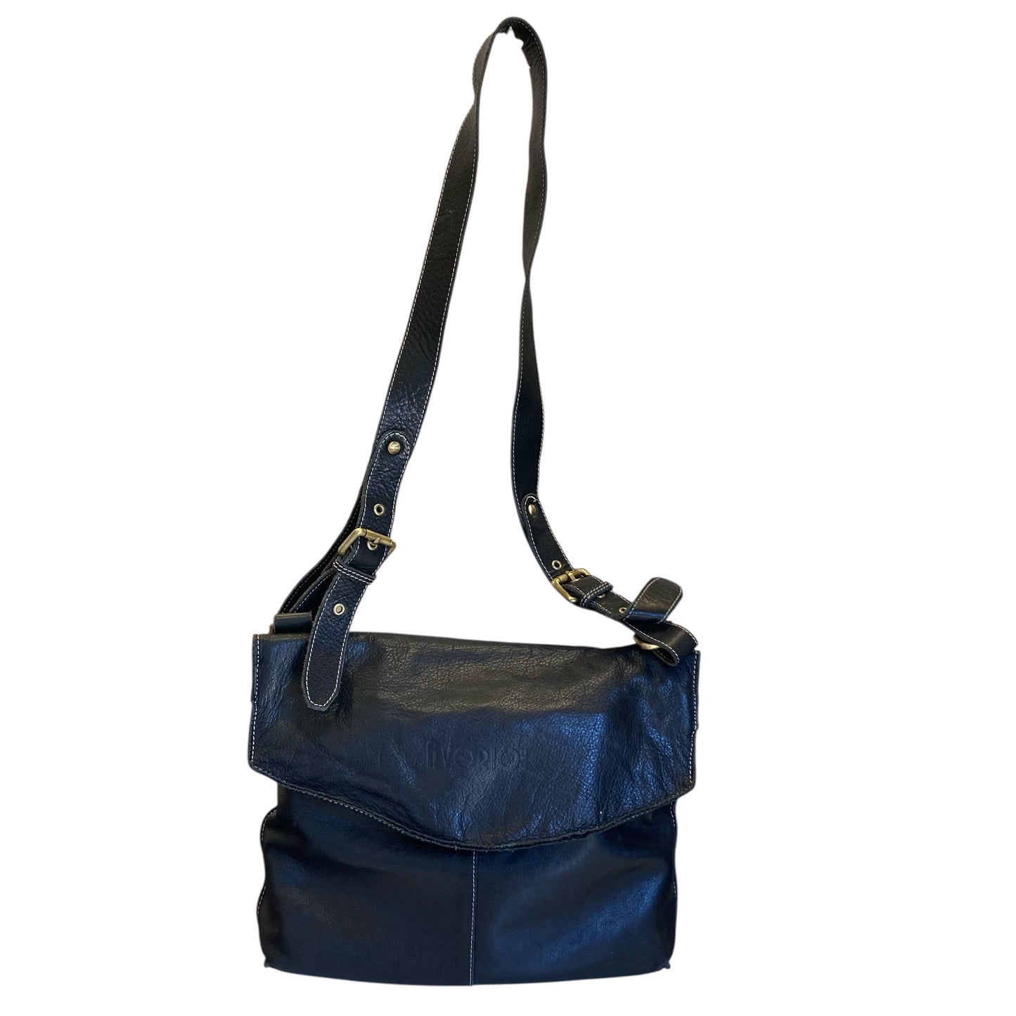 Handbag Leather By Avorio Italy In Black, Size:Large