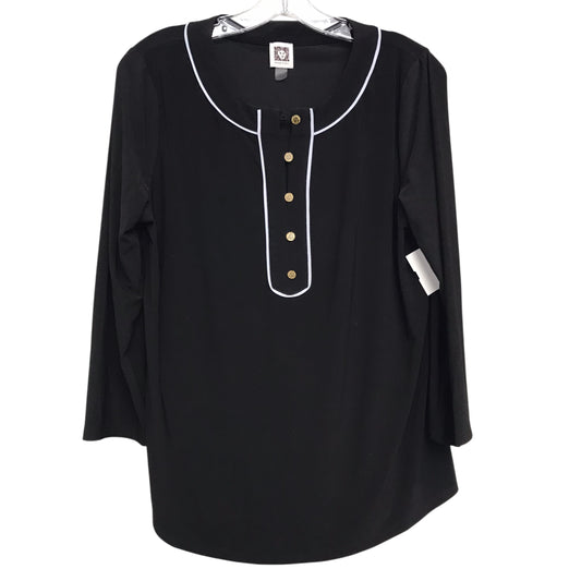 Top Ls By Anne Klein In Black, Size:L