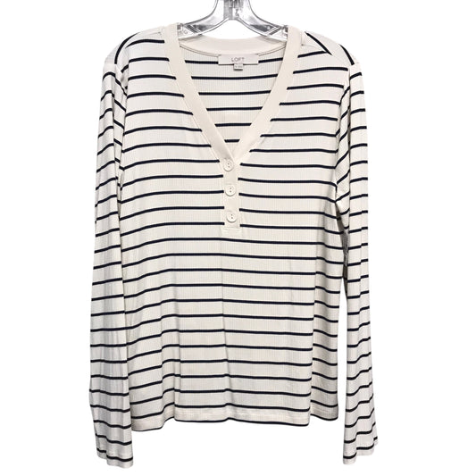 Top Ls By Loft In Striped Pattern, Size:1X