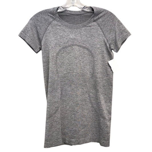 Athletic Top Ss By Lululemon In Grey, Size:S