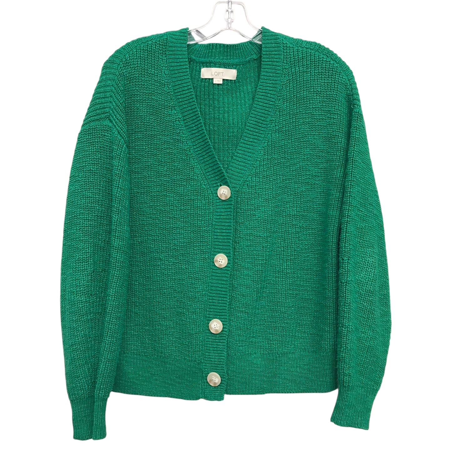 Sweater Cardigan By Loft In Green, Size:M