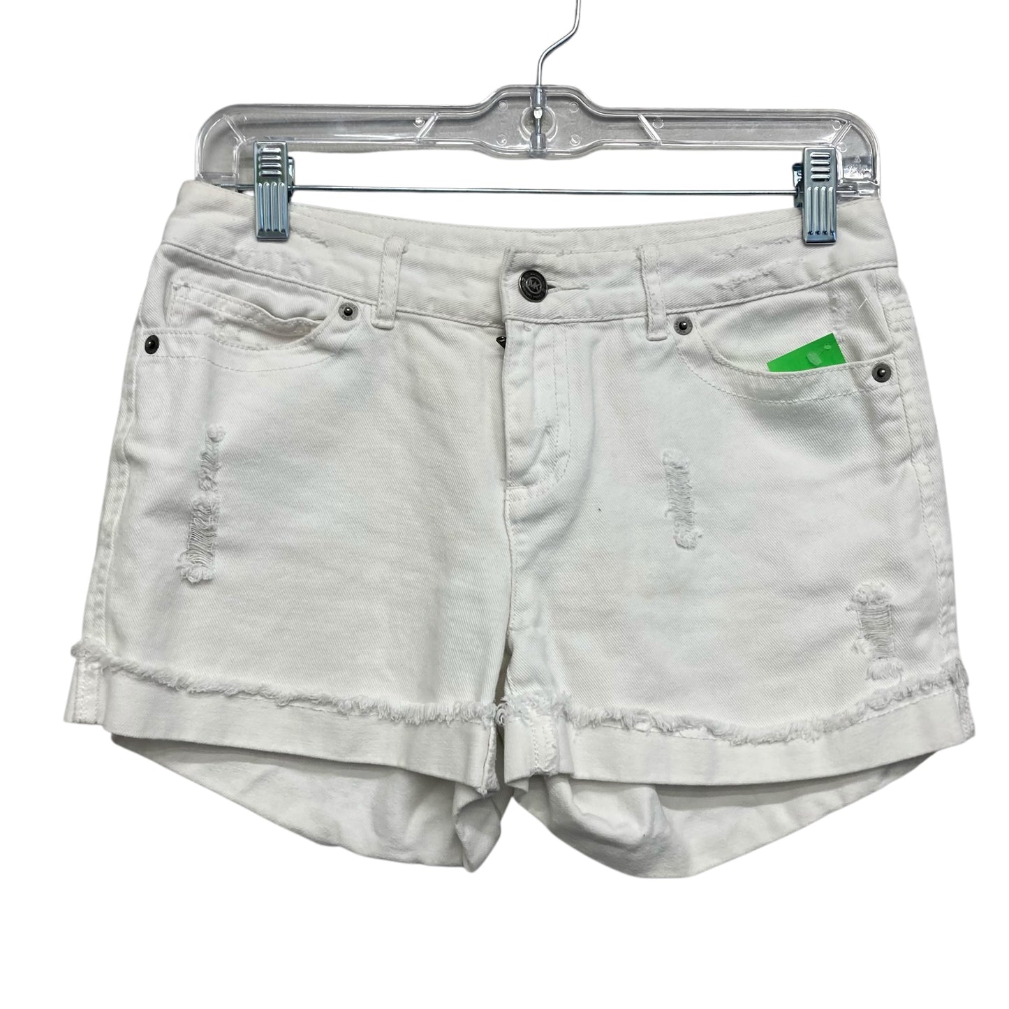 Shorts Designer By Michael Kors In White Denim, Size:0