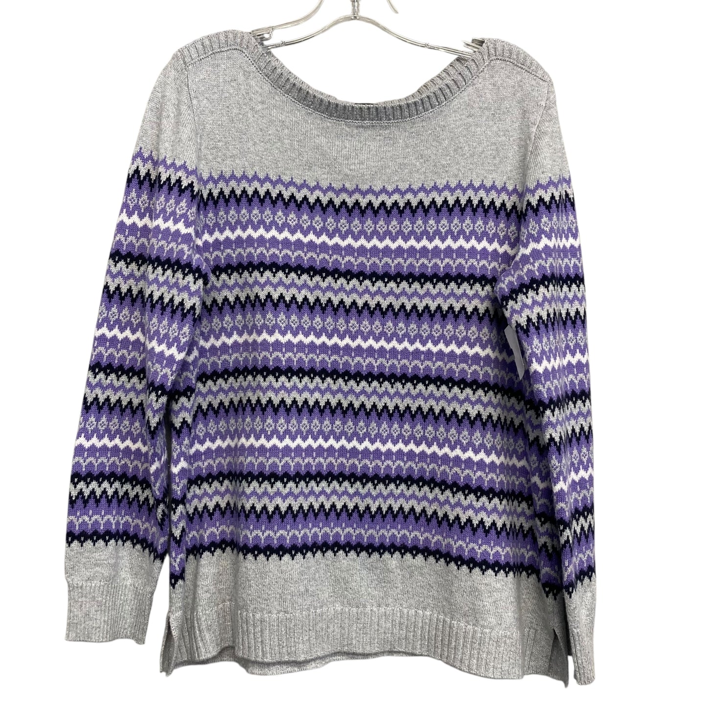 Sweater By Talbots In Grey & Purple, Size:L