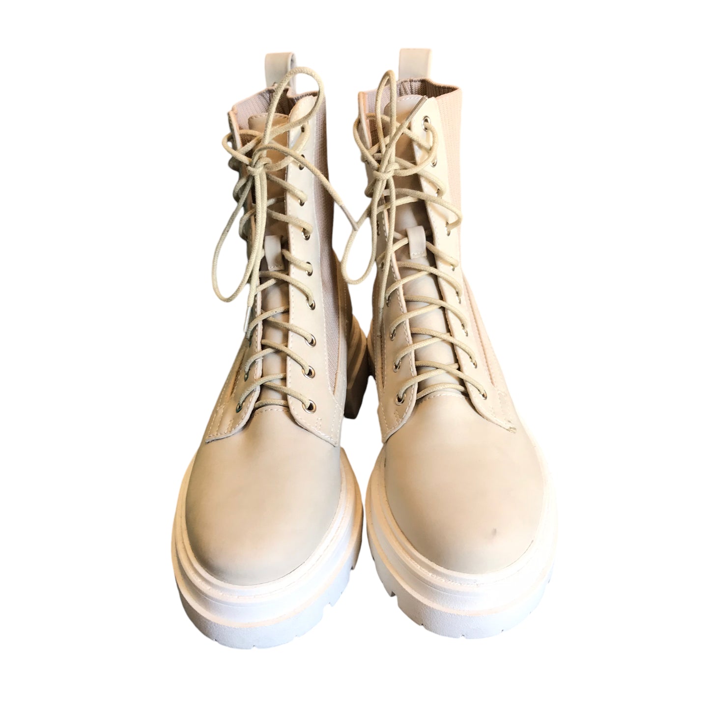 Boots Combat By Cozzy Girl In Tan, Size:7.5